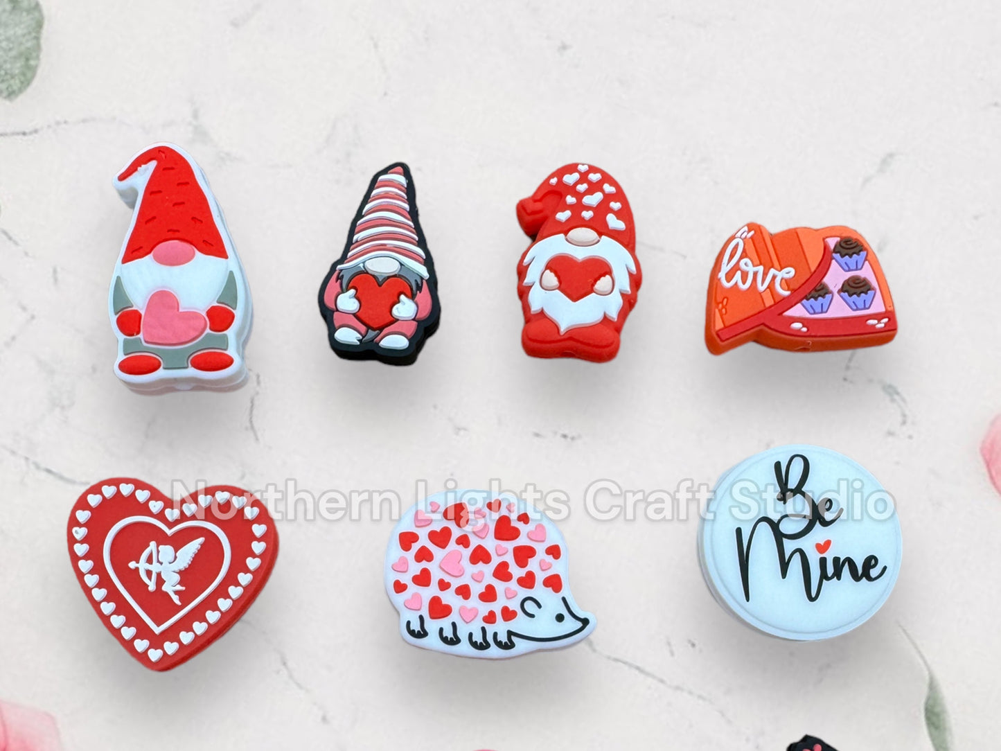 Valentine's Day Theme Silicone Focal Beads, Silicone Focal Beads, Silicone Heart Bead, Cupid Focal, Heart Focal, Hedgehog Focal Bead