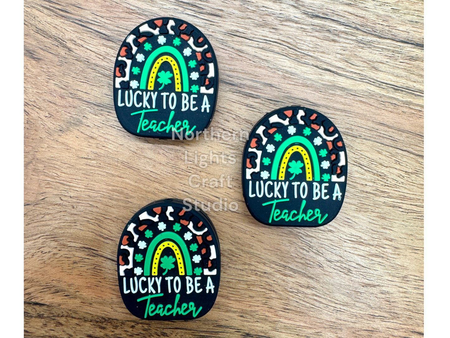 Lucky to be a Teacher Focal Bead, St. Patrick's Day Teacher Focal, Teacher Charm, New Release Focal, Irish Teacher Focal