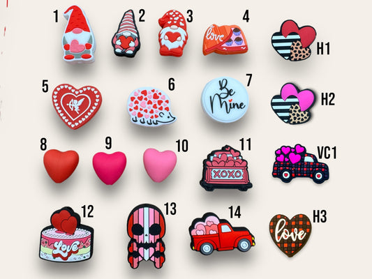 Valentine's Day Theme Silicone Focal Beads, Silicone Focal Beads, Silicone Heart Bead, Cupid Focal, Heart Focal, Hedgehog Focal Bead