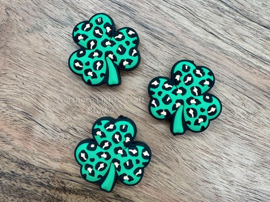 Leopard Print Shamrock Focal, Clover Focal, St. Patrick's Day Theme Focal