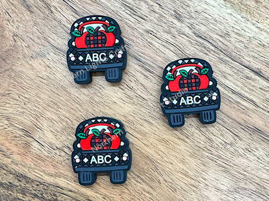 Teacher ABC Truck Focal Bead, Teacher Focal, Teacher Charm Bead, ABC Truck Bead