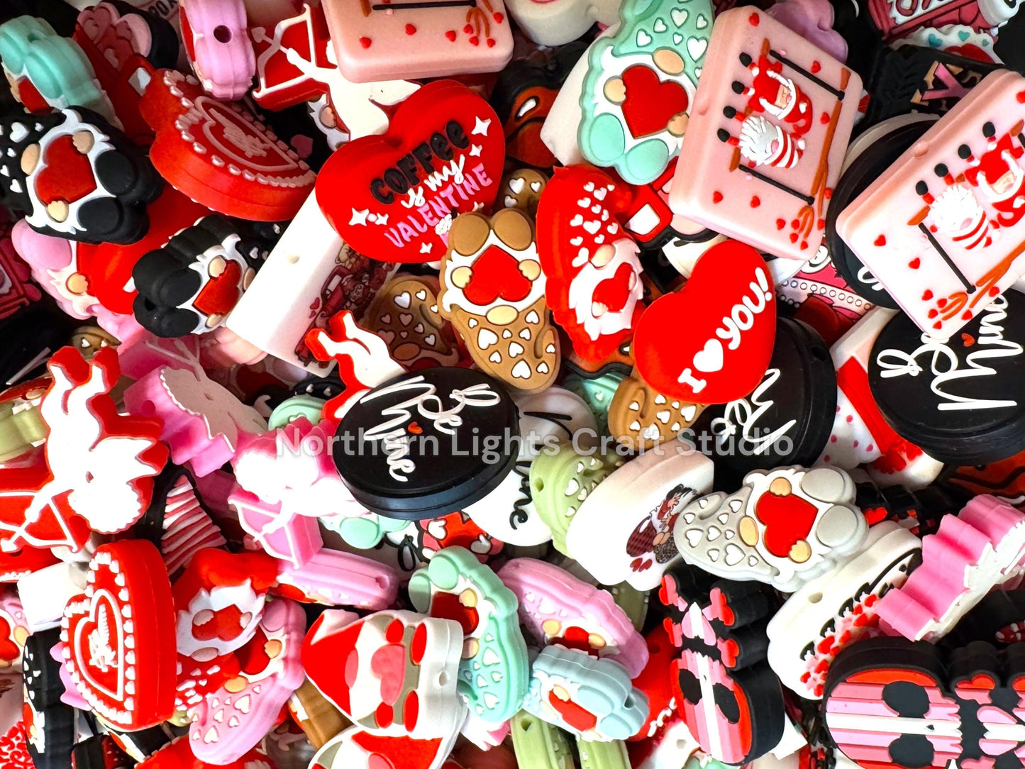 Valentine's Day Themed Focal Mix Pack of 10 or 20 pcs.